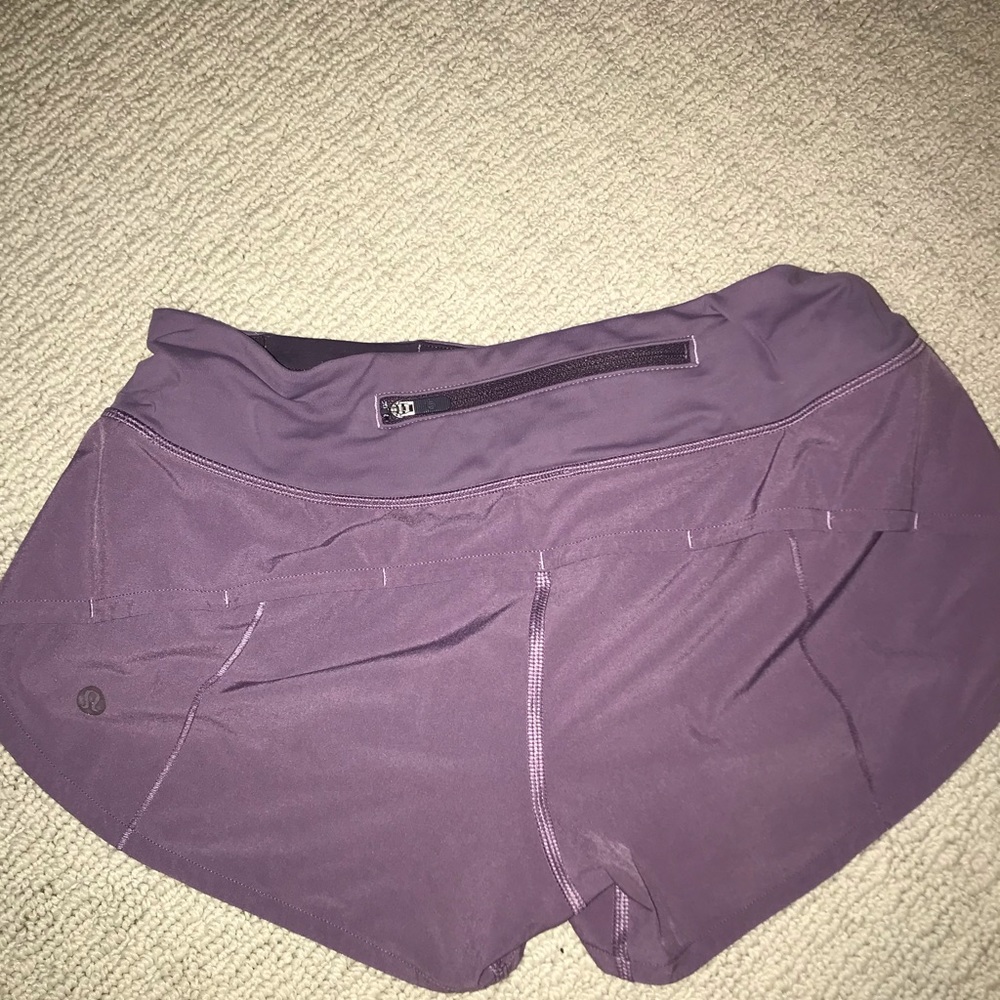 purple Lululemon shorts